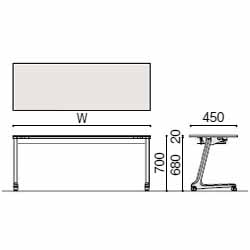 conscia（コンシア）D45テーブル/幕板なし・棚なし W120 ［直角×W9］