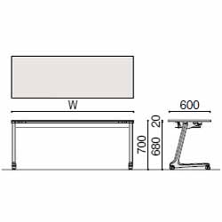 conscia（コンシア）D60テーブル/幕板なし・棚なし W210 ［直角×98］