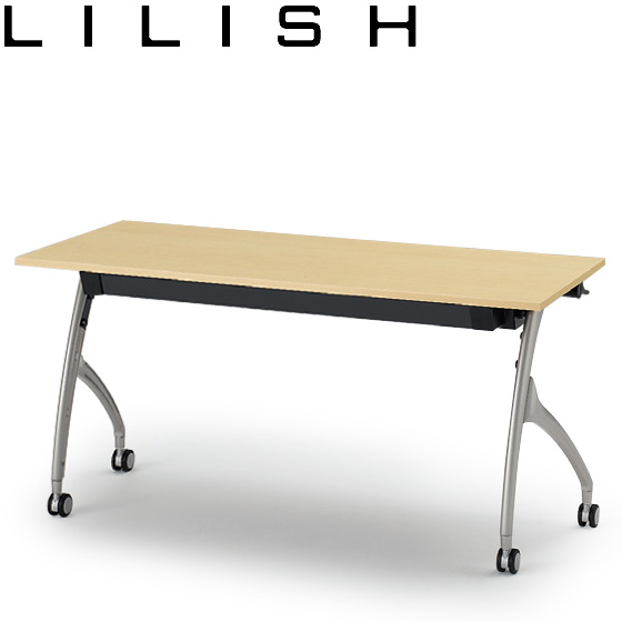 折りたたみテーブル リリッシュ2 THV-156KNX-W9　アールタイプ天板 幕板なし 棚なし　W1500×D600 ［脚×天板：Z5×W9/ホワイトW］