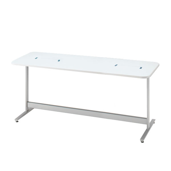 メディワークテーブル 角型/配線対応天板タイプ W210×D80cm ［W9×W9/ホワイトW］