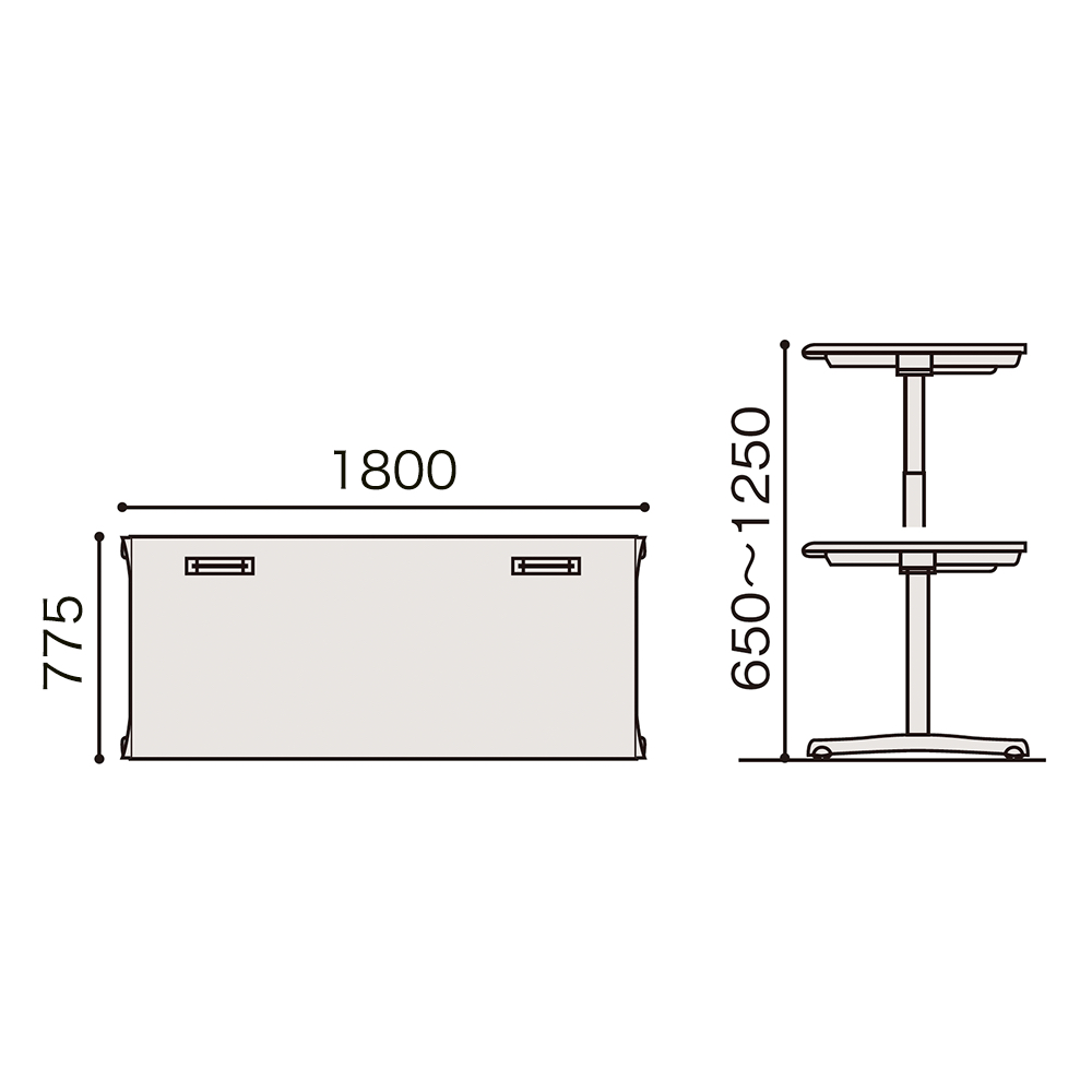 トイロ デスク （ toiro desk ） JZD-1808HB-CPW 表示付昇降スイッチ / アルミミラー脚 / 天板 ( W180 × D77.5cm ・ ラウンドエッジ ） [ PW （天板 : 98 / ファインウォールナットL × 支柱 : T1 / ブラックT × 脚 : Z9 / アルミミラー） ]