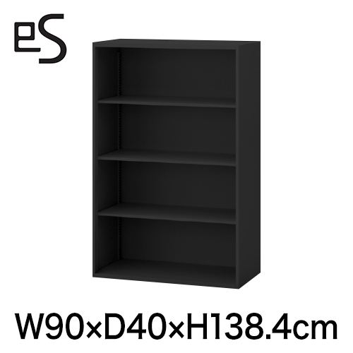eS cabinet エスキャビネット オープン棚 型 上段用 幅90cm 奥行40cm 高さ138.4cm 色：ブラック ［T1/サテンブラックT］