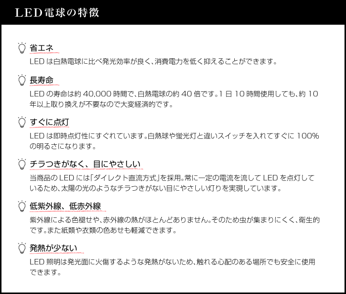 LEDIC EXARM KATANA クランプ式 LEX-1002SOL/LEX-1002LUNA LED電球の特徴
