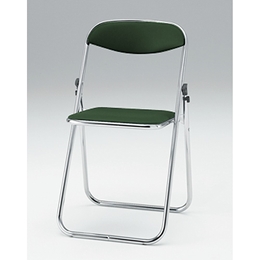 折りたたみチェア KKA-513DD-Z9Q2（脚：Z9/クロームメッキ・張地：ビニールレザーDD）［アイビーグリーン］