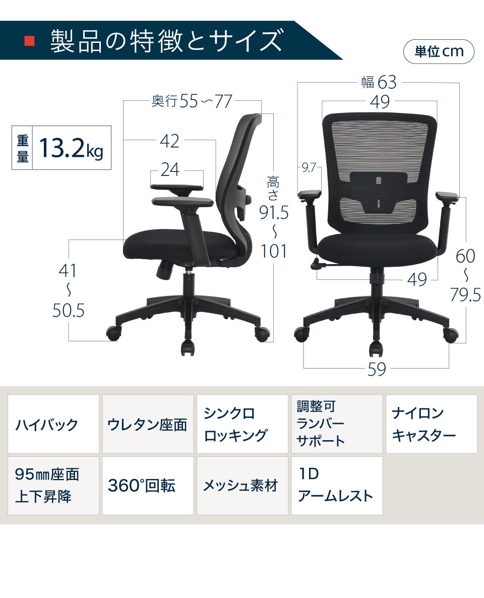 製品の特徴とサイズ