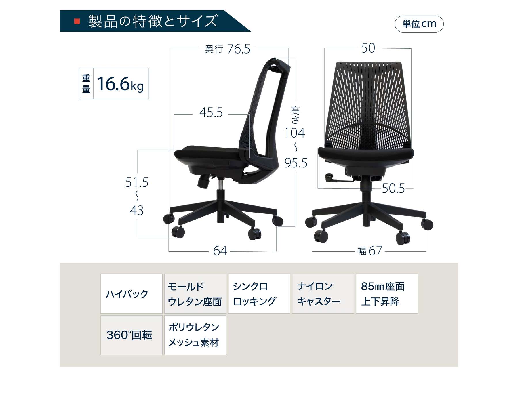 製品の特徴とサイズ