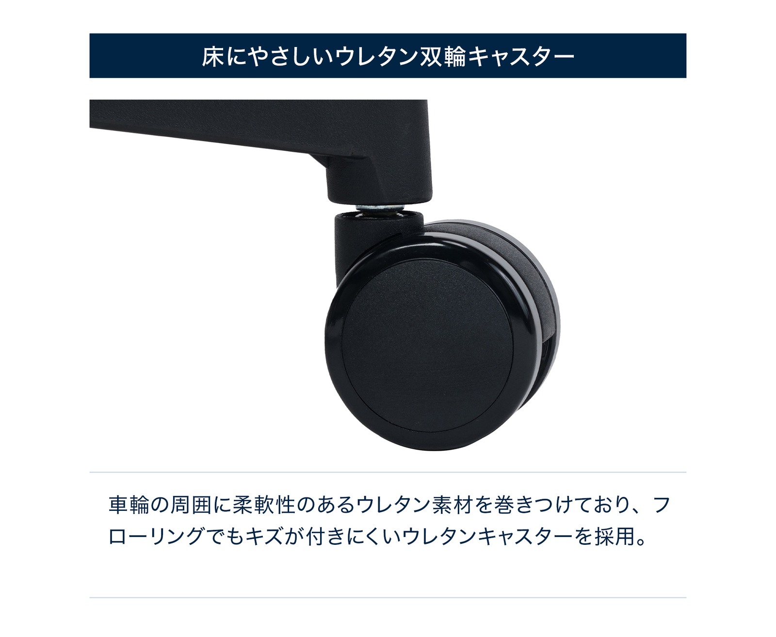 テレワーク 在宅ワーク サリダYL7R 床にやさしいウレタン双輪キャスター