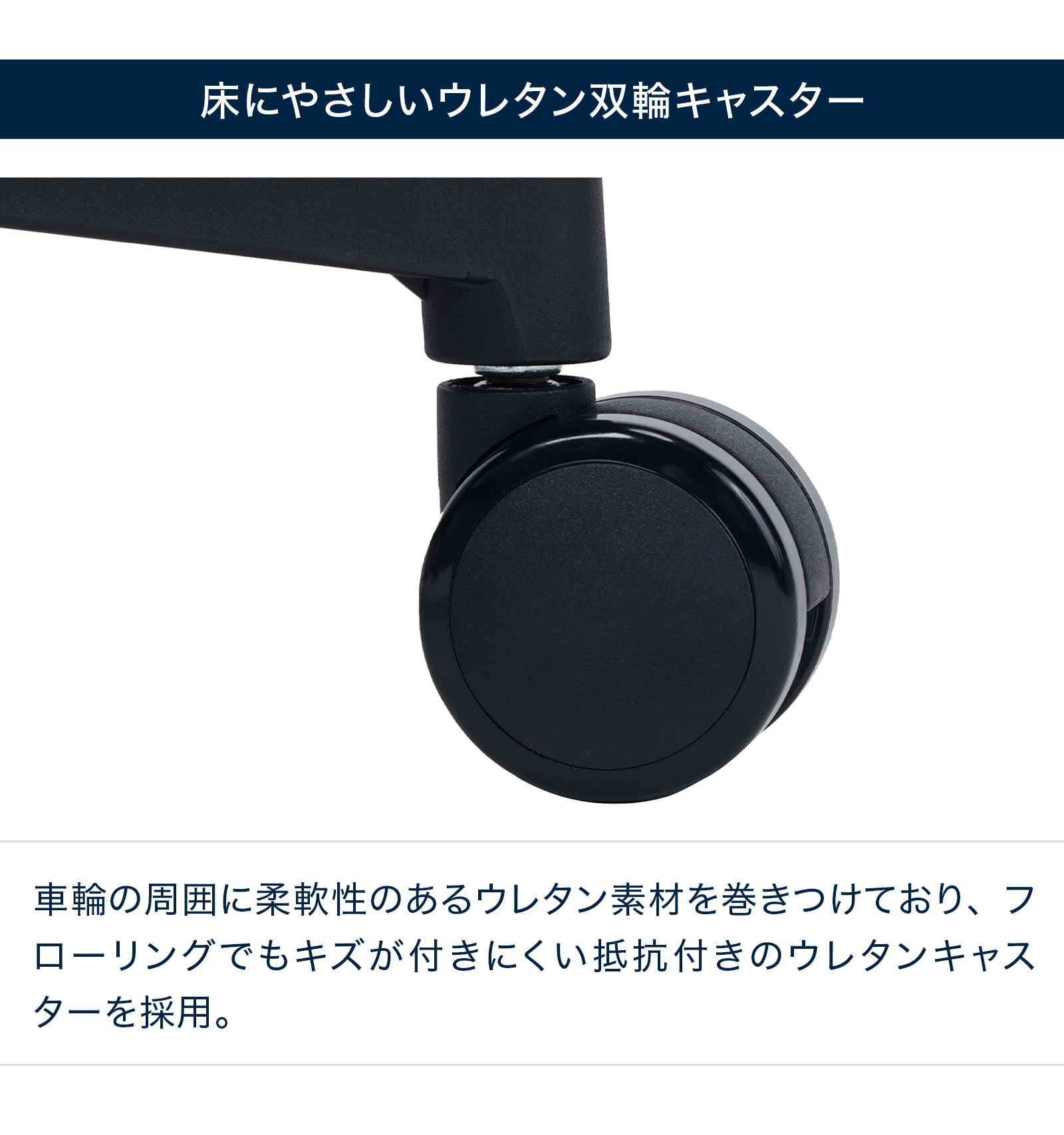 テレワーク 在宅ワーク サリダYL7R 床にやさしいウレタン双輪キャスター