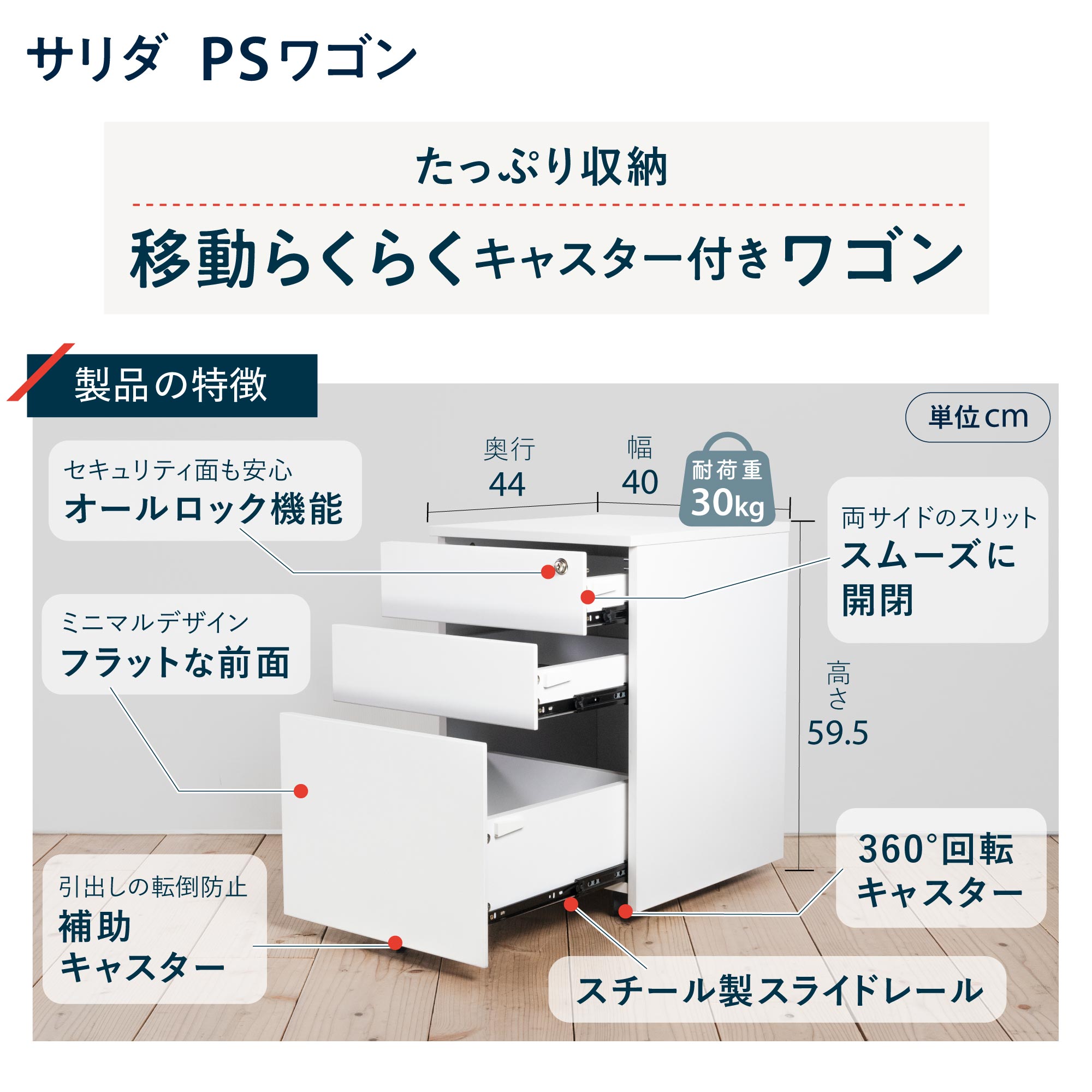 テレワーク 在宅ワーク サリダ PSラック ホワイト PSデスク専用ラック YPS-R1016-WH