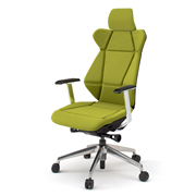 フリップフラップ チェア KF-825GC-ZTQ6 エクストラハイバック 固定肘 アルミ脚 ［ZT×Q6/モスグリーン］