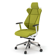 フリップフラップ チェア KF-825GCH-ZWQ6 エクストラハイバック 固定肘 ハンガー アルミ脚 ［ZW×Q6/モスグリーン］