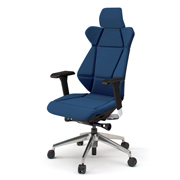 フリップフラップ チェア KF-827GC-ZTB2 エクストラハイバック 可動肘 アルミ脚 ［ZT×B2/ネイビーブルー］