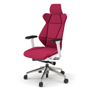 フリップフラップ チェア KF-827GC-ZWM4 エクストラハイバック 可動肘 アルミ脚 ［ZW×M4/ラズベリーレッド］