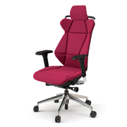 フリップフラップ チェア KF-827GCH-ZTM4 エクストラハイバック 可動肘 ハンガー アルミ脚 ［ZT×M4/ラズベリーレッド］