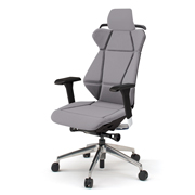 フリップフラップ チェア KF-827GCH-ZTW6 エクストラハイバック 可動肘 ハンガー アルミ脚 ［ZT×W6/ライトグレー］