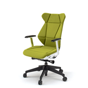 フリップフラップ チェア KF-835GC-TWQ6(SO) ハイバック 固定肘 樹脂脚 抵抗ウレタン双輪キャスター  ［TW×Q6/モスグリーン］