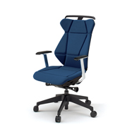 フリップフラップ チェア KF-835GCH-TTB2(SO) ハイバック 固定肘 ハンガー  樹脂脚 抵抗ウレタン双輪キャスター  ［TT×B2/ネイビーブルー］