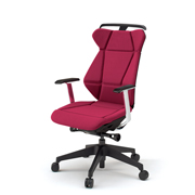 フリップフラップ チェア KF-835GCH-TTM4(SO) ハイバック 固定肘 ハンガー  樹脂脚 抵抗ウレタン双輪キャスター  ［TT×M4/ラズベリーレッド］
