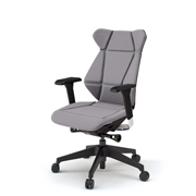 フリップフラップ チェア KF-837GC-TTW6(SO) ハイバック 可動肘 樹脂脚 抵抗ウレタン双輪キャスター ［TT×W6/ライトグレー］