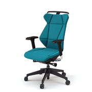 フリップフラップ チェア KF-837GCH-TTA3 ハイバック 可動肘 ハンガー 樹脂脚 ［TT×A3/ストロングブルー］