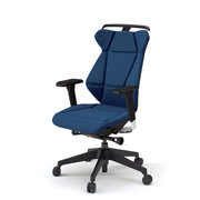 フリップフラップ チェア KF-837GCH-TTB2 ハイバック 可動肘 ハンガー 樹脂脚 ［TT×B2/ネイビーブルー］