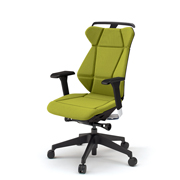 フリップフラップ チェア KF-837GCH-TTQ6(SO) ハイバック 可動肘 ハンガー 樹脂脚 抵抗ウレタン双輪キャスター ［TT×Q6/モスグリーン］