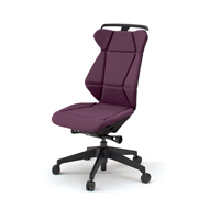 フリップフラップ チェア KF-860GCH-TTX7 ハイバック ランバーサポート ハンガー 樹脂脚 ［TT×X7/プラムパープル］