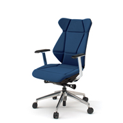 フリップフラップ チェア KF-865GC-ZTB2(SO) ハイバック 固定肘 ランバーサポート アルミ脚 抵抗ウレタン双輪キャスター ［ZT×B2/ネイビーブルー］