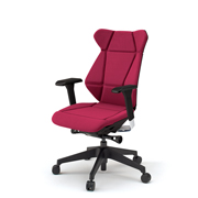 フリップフラップ チェア KF-867GC-TTM4(SO) ハイバック 可動肘 ランバーサポート 樹脂脚 抵抗ウレタン双輪キャスター ［TT×M4/ラズベリーレッド］