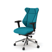 フリップフラップ チェア KF-867GC-ZTA3 ハイバック 可動肘 ランバーサポート アルミ脚 ［ZT×A3/ストロングブルー］