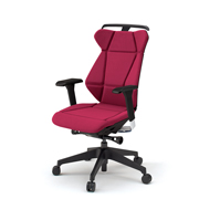 フリップフラップ チェア KF-867GCH-TTM4(SO) ハイバック 可動肘 ランバーサポート ハンガー 樹脂脚 抵抗ウレタン双輪キャスター ［TT×M4/ラズベリーレッド］