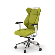 フリップフラップ チェア KF-867GCH-ZWQ6(SO) ハイバック 可動肘 ランバーサポート ハンガー アルミ脚 抵抗ウレタン双輪キャスター ［ZW×Q6/モスグリーン］