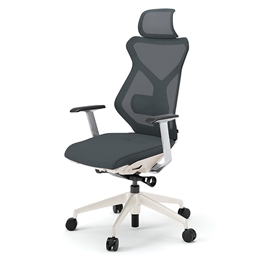 セクアチェア エクストラハイバック KG-355JV1-WWW2　ベースカラーWW T型肘付 ナイロン双輪キャスター ［W2/オフブラックW］