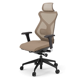 セクアチェア エクストラハイバック KG-357JV1-TTY3　ベースカラーTT/アジャスタブル肘付 ナイロン双輪キャスター ［Y3/サンドイエロー］