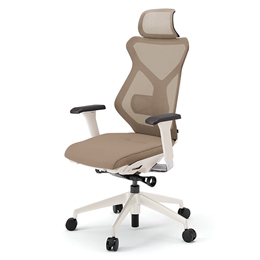 セクアチェア エクストラハイバック KG-357JV1-WWY3　ベースカラーWW/アジャスタブル肘付 ナイロン双輪キャスター ［Y3/サンドイエロー］