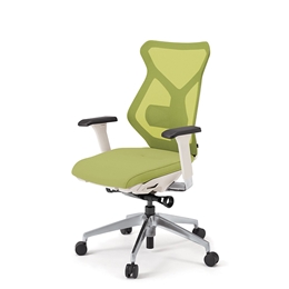 セクアチェア ハイバック KG-367JV1-ZWQ6　ベースカラーZW/アジャスタブル肘付 ナイロン双輪キャスター ［Q6/モスグリーン］