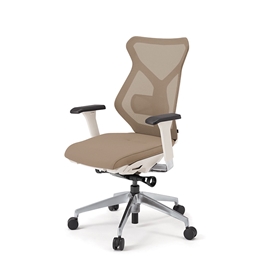 セクアチェア ハイバック KG-367JV1-ZWY3　ベースカラーZW/アジャスタブル肘付 ナイロン双輪キャスター ［Y3/サンドイエロー］