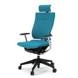 スピーナチェア エクストラハイバック 背クロス 固定肘（T型肘） 樹脂脚 ［A3_ストロングブルー］