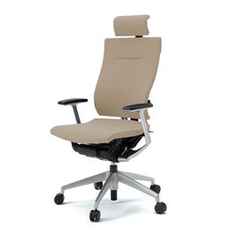 スピーナチェア エクストラハイバック 背クロス  固定肘（T型肘） シルバーメタリック脚 ［Y3_サンドイエロー］