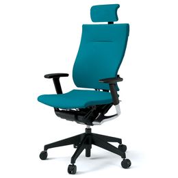 スピーナチェア エクストラハイバック 背クロス 可動肘 樹脂脚 ［A3_ストロングブルー］