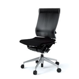 スピーナチェア 背エラストマー  肘なし シルバーメタリック脚 ［SG グレー］