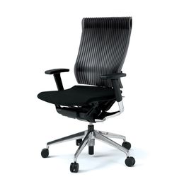 スピーナチェア 背エラストマー  可動肘 アルミミラー脚 ［SG グレー］