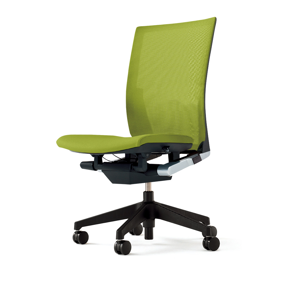 ヴェントチェア （ Vento chair ） KE-860JV1-T1Q6 プレーンメッシュ （ランバーサポート付）/（ブラックT）/肘なし/樹脂脚 ［モスグリーン］