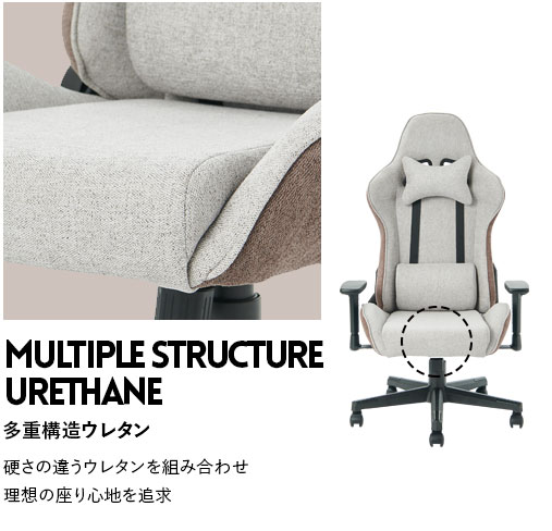 オフィスチェア ゲーミングチェア xfocus スリムな背もたれ上部