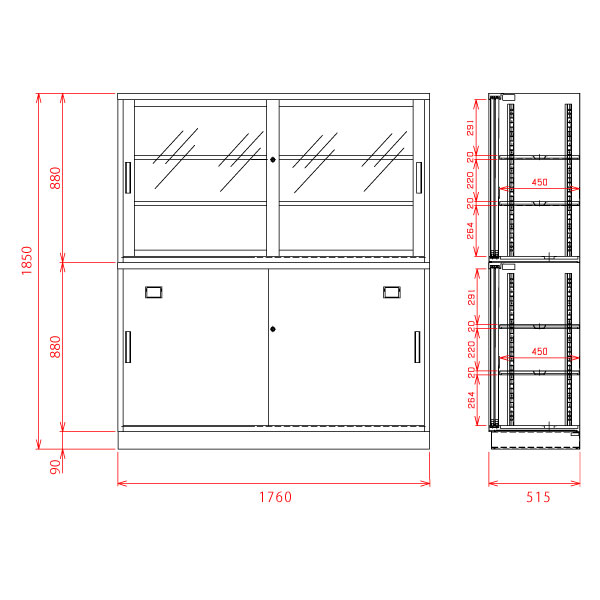 保管庫 63型セット D515 E6352WSETN-WE 連結金具付 ［WE/ホワイトグレー］