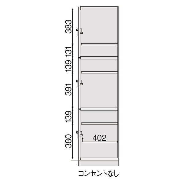 シンラインキャビネットモバイル 6人用ロッカー型 ダイヤル錠 下段専用（ベース付）［WE/ホワイトグレー］