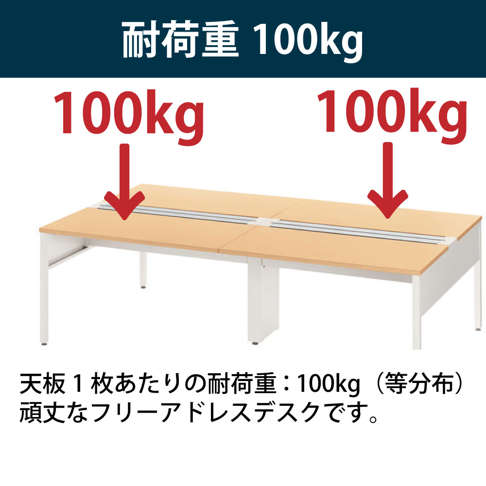 サリダLFデスク フリーアドレスデスク YLF-D2414M-NA 対面型 W2400×D1400×H720mm ［ナチュラル］ ４人用
