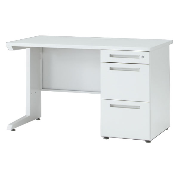 CZR TypeS 片袖デスク/シリンダー錠/W1200×D700mm［本体：ホワイト×天板：W9/ホワイト］