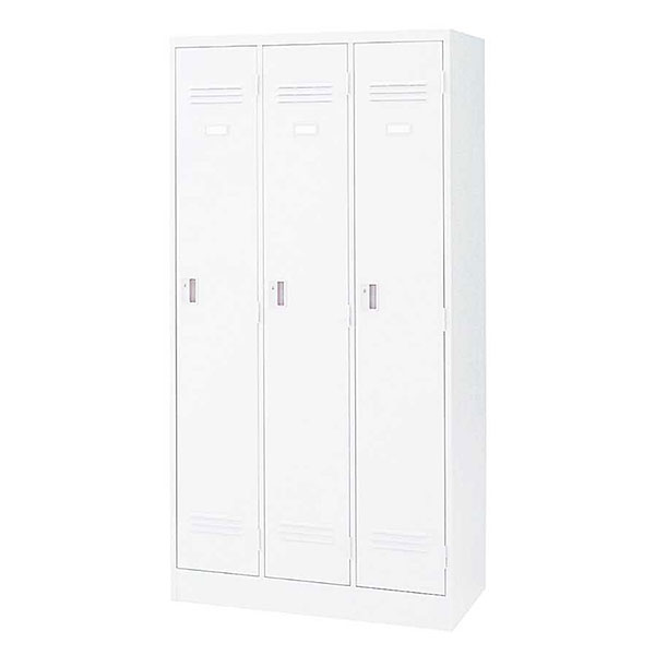 J型ロッカー 3人用 HDJ-0931SSN1-W9　W900×D515×1790 ［ホワイト］