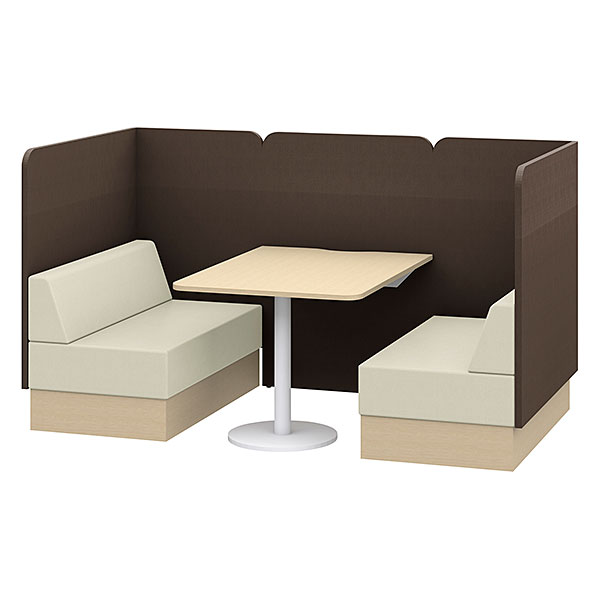 ノットワーク セミクローズミーティングセット W1200 ［天板・ベース：アモナアカシア×張地：F6H4］